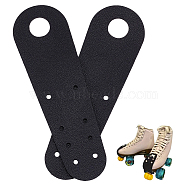 PVC Leather Flat Toe Guard Protector, for Roller Skate, Black, 180x54.5x1.5mm, Hole: 5mm & 20mm(FIND-WH0013-65A)
