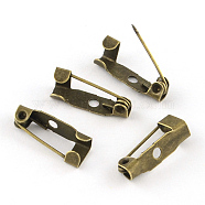 Iron Brooch Findings, Back Bar Pins, with One Hole, Antique Bronze, 15x5x4.5mm, Hole: 1.8mm(IFIN-S276-AB)