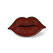 Let's Talk About Serial Killers Lip Alloy Enamel Pins, for Backpack Clothes, Dark Red, 16x30.5mm(JEWB-A024-08)