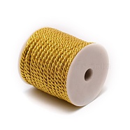 3 Strands Gold With Cotton Braided Rope, Twisted Rope, Gold, 6mm, about 19.69 Yards(18m)/Roll(OCOR-WH0073-10)