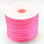 Nylon Thread, Rattail Satin Cord, Hot Pink, 1.5mm, about 100yards/roll(300 feet/roll)(NWIR-R025-1.5mm-F103)