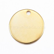 304 Stainless Steel Charms, Flat Round, Stamping Blank Tag, Golden, 13x1mm, Hole: 1mm(X1-STAS-G137-09G)