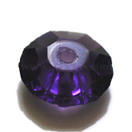 Imitation Austrian Crystal Beads, Grade AAA, Faceted, Flat Round, Indigo, 4.5x2.5mm, Hole: 0.7~0.9mm(SWAR-F061-2x5mm-27)