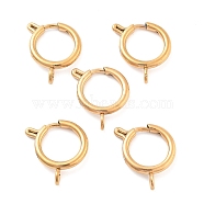 Ion Plating(IP) 304 Stainless Steel Spring Ring Clasps, Golden, 20x16x3mm, Hole: 3mm(STAS-E104-09D)