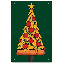 Tinplate Sign Poster, Vertical, for Home Wall Decoration, Rectangle, Christmas Tree Pattern, 300x200x0.5mm(AJEW-WH0157-434)