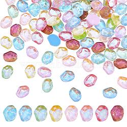 CHGCRAFT 96Pcs 8 Colors Glass Cabochons, Nail Art Decoration Accessories for Women, Ice Cube, Mixed Color, 10x8x3.5mm, 12pcs/color(GLAA-CA0001-28)