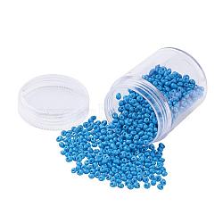Opaque Glass Seed Beads, Fringe Teardrop Beads, Dodger Blue, 3~3.5x2~3mm, Hole: 1mm, about 450pcs/box(SEED-JP0004-B12)