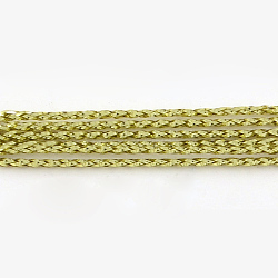 Braided Non-Elastic Beading Metallic Cords, 16-Ply, Light Khaki, 1.5mm, about 109.36 yards(100m)/bundle(MCOR-R002-1.5mm-02)