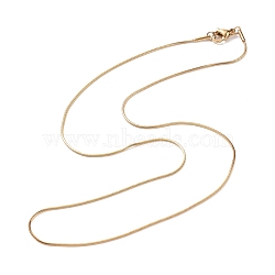 304 Stainless Steel Square Snake Chains Necklaces, with Lobster Claw Clasps, Golden, 17.7 inch(45cm), 1mm(NJEW-P170-02G-10)