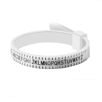 Plastic UK Ring Sizer Measuring Tool, Finger Measuring Belt, White, 11.5cm