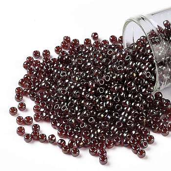 TOHO Round Seed Beads, Japanese Seed Beads, (330) Gold Luster Rust, 8/0, 3mm, Hole: 1mm, about 1111pcs/50g