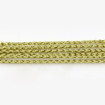 Braided Non-Elastic Beading Metallic Cords, 16-Ply, Light Khaki, 1.5mm, about 109.36 yards(100m)/bundle