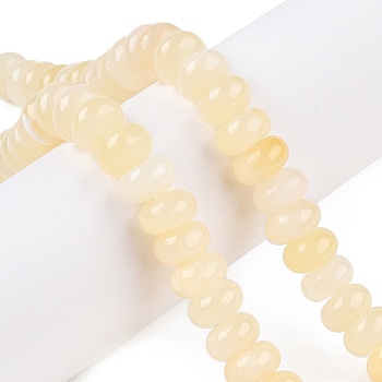 Natural Topaz Jade Beads Strands, Rondelle, 10x5.5mm, Hole: 1mm, about 34pcs/strand, 7.68''(19.5cm)