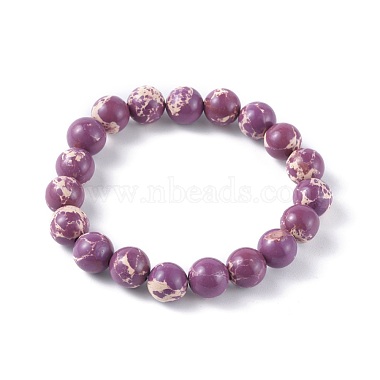 Bracelets extensibles en perles de jaspe impérial synthétiques(BJEW-J175-07C-024)-2