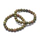 Bracelets extensibles de perles naturelles unakite(BJEW-K212-C-006)-1