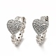 Clear Cubic Zirconia Heart Hoop Earrings(EJEW-K093-12P)-1