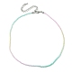 Faceted Rondelle Glass Beaded Necklace for Women(NJEW-M208-02D)-3