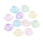 Transparent Plastic Beads, Shell Shape, Mixed Color, 10x12.5x4mm, Hole: 1.5mm(X-KY-N025-04)