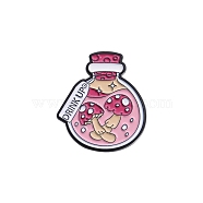 Black Alloy Brooches, Enamel Pins, Bottle, Pink, 30x27mm(PW-WG3BD8C-03)