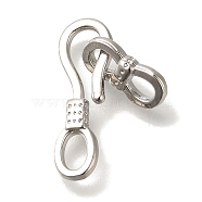 Brass Hook and S-Hook Clasps, Platinum, 26mm(KK-K389-100P)