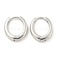 Rack Plating Brass Hoop Earrings, Cadmium Free & Lead Free, Long-Lasting Plated, Ring, Platinum, 3x17mm(EJEW-C102-30D-P)