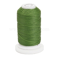 Waxed Polyester Cord, Flat, Olive Drab, 1mm, about 76.55 yards(70m)/roll(YC-E011-A-40)