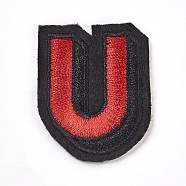 (Clearance Sale)Computerized Embroidery Cloth Iron On Patches, Costume Accessories, Appliques, Letter, FireBrick, 37x29x1.7mm(DIY-WH0083-01U)