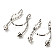 304 Stainless Steel Body Jewelry, Nose Studs, Clip on Nose Rings, Arrow, Stainless Steel Color, 17.5x12.5mm(X-AJEW-E054-01P)