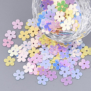 Ornament Accessories, PVC Plastic Paillette/Sequins Beads, Flower, Mixed Color, 7x7x0.4mm, Hole: 1.2mm, about 900pcs/bag(PVC-T005-008)