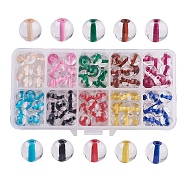 10 Colors Spray Painted Glass Beads, Center Round, Mixed Color, 10mm, Hole: 1.3~1.6mm, 15pcs/compartment, 150pcs/box,(DGLA-JP0001-20-10mm)