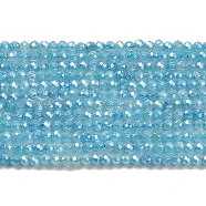 Cubic Zirconia Bead Strands, Faceted Rondelle, Sky Blue, 2mm, Hole: 0.6mm, about 187pcs/strand, 14.76 inch(37.5cm)(ZIRC-C006-01A-10)