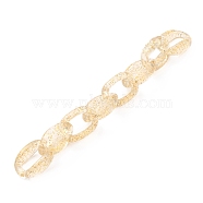 Handmade Transparent Acrylic Cable Chains, with Glitter Powder, Oval, Wheat, 27x18x10mm, about 39.37 inch(1m)/strand(AJEW-JB00817)