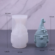Gnome DIY Food Grade Silicone Statue Candle Molds, Aromatherapy Candle Moulds, Portrait Sculpture Scented Candle Making Molds, White, 10.2x6.1x5.2cm(PW-WG40941-03)