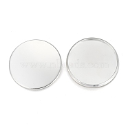 304 Stainless Steel Plain Edge Bezel Cups, Cabochon Settings, Flat Round, Silver, Tray: 25mm, 26.5x2mm(STAS-E460-10S-25MM)