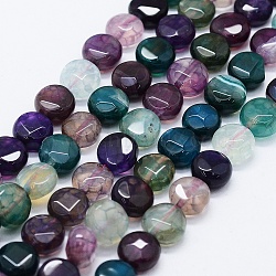 Natural Agate Beads Strands, Dyed, Faceted, Round, 8x4~4.5mm, Hole: 0.5mm, about 47pcs/strand, 14.9 inch(X-G-K261-05A)