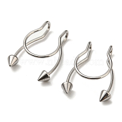 304 Stainless Steel Body Jewelry, Nose Studs, Clip on Nose Rings, Arrow, Stainless Steel Color, 17.5x12.5mm(X-AJEW-E054-01P)