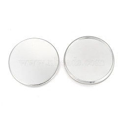 304 Stainless Steel Plain Edge Bezel Cups, Cabochon Settings, Flat Round, Silver, Tray: 25mm; 26.5x2mm(STAS-E460-10S-25MM)