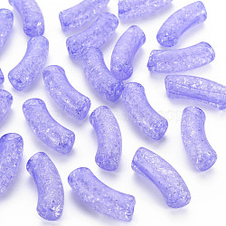 Transparent Crackle Acrylic Beads, Curved Tube, Lilac, 35x11.5x13.5mm, Hole: 3.5mm, about 148pcs/500g(CACR-S009-001B-N47)