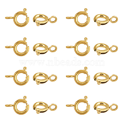Vacuum Plating 304 Stainless Steel Spring Ring Clasps, Golden, 9x6x1.8mm, Hole: 2mm, 20pcs/box(STAS-UN0006-31G)