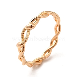 304 Stainless Steel Ring, Hollow, Twisted Rope Snake Finger Ring, Golden, 3mm, Inner Diameter: 18mm(X-STAS-M309-01G)