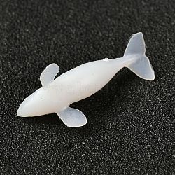 Whale Shaped Plastic Decorations, for DIY Silicone Molds, White, 25x11.5x10mm, Box: 40x34.5x18.5mm(DIY-F066-13)