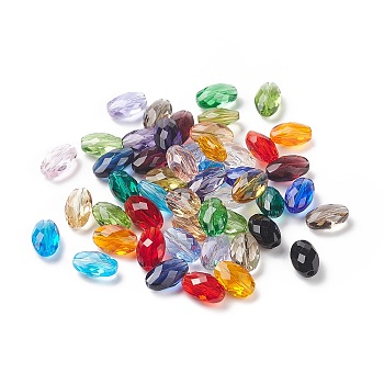 Imitation Austrian Crystal Beads, Grade AAA, K9 Glass, Faceted, Oval, Mixed Color, 13x10x7mm, Hole: 0.9~1mm