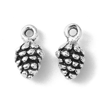 Pine Cone Tibetan Style Alloy Pendants, Cadmium Free & Lead Free, Antique Silver, 13x7x5mm, Hole: 1.5mm, about 1200pcs/1000g