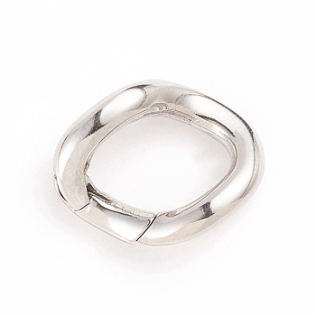304 Stainless Steel Spring Gate Rings, Twist Ring, Stainless Steel Color, 24.5x19x3.5mm, Inner Diameter: 16.5x11mm