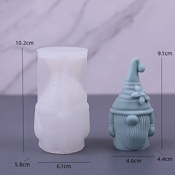 Gnome DIY Food Grade Silicone Statue Candle Molds, Aromatherapy Candle Moulds, Portrait Sculpture Scented Candle Making Molds, White, 10.2x6.1x5.2cm