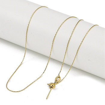 Ion Plating(IP) 304 Stainless Steel Boston Link Chains Necklaces, Adjustable Slider Necklaces for Women Men, Golden, 19.69 inch(50cm)