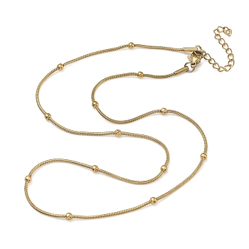 201 Stainless Steel Snake Chain Necklaces, Real 18K Gold Plated, 17.76x0.47 inch(45.1x1.2cm)