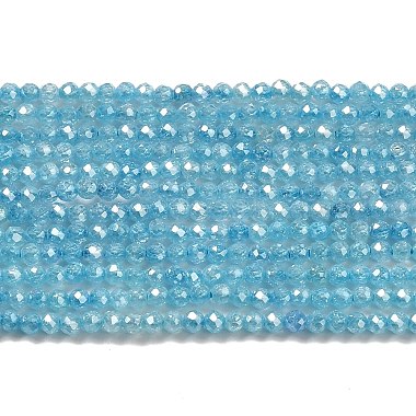 Sky Blue Rondelle Cubic Zirconia Beads