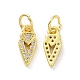 Brass Micro Pave Clear Cubic Zirconia Pointed Charms(KK-E068-VF075)-1