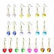 10 Pair 10 Color Glass Heart Dangle Earrings(EJEW-JE05354)-1